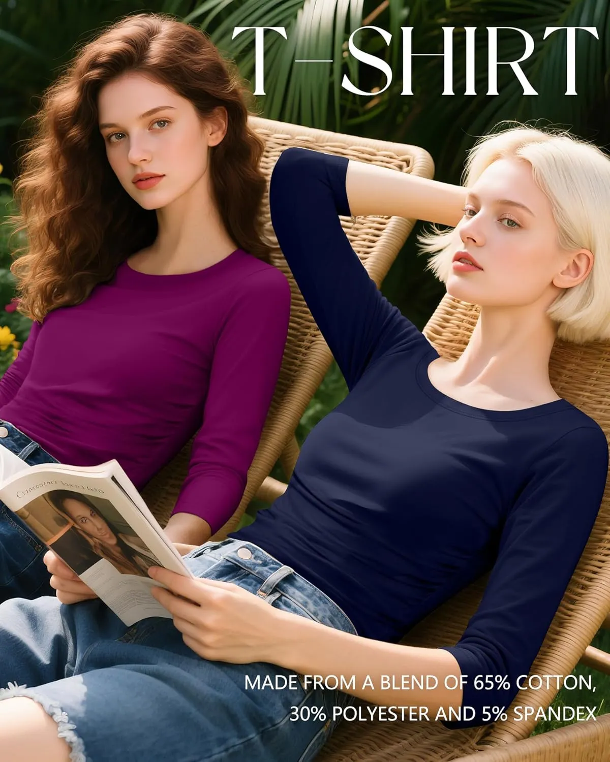 3 Pack Women's 3/4 Sleeve Shirts Slim Fit Side Ruched Tops Cotton Basic Crewneck Going Out Tees Y2k Outfits