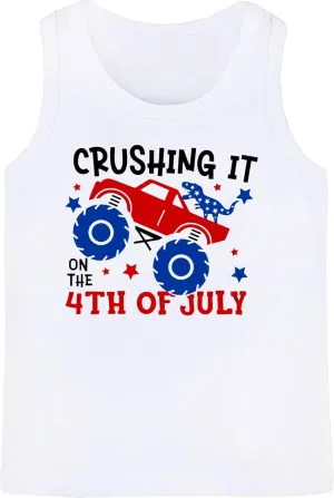 4th of July Tank Tops Boys Girls American Flag Shirts Kids Patriotic USA T-Shirt Cotton Sleeveless Tees Tops 1-7T