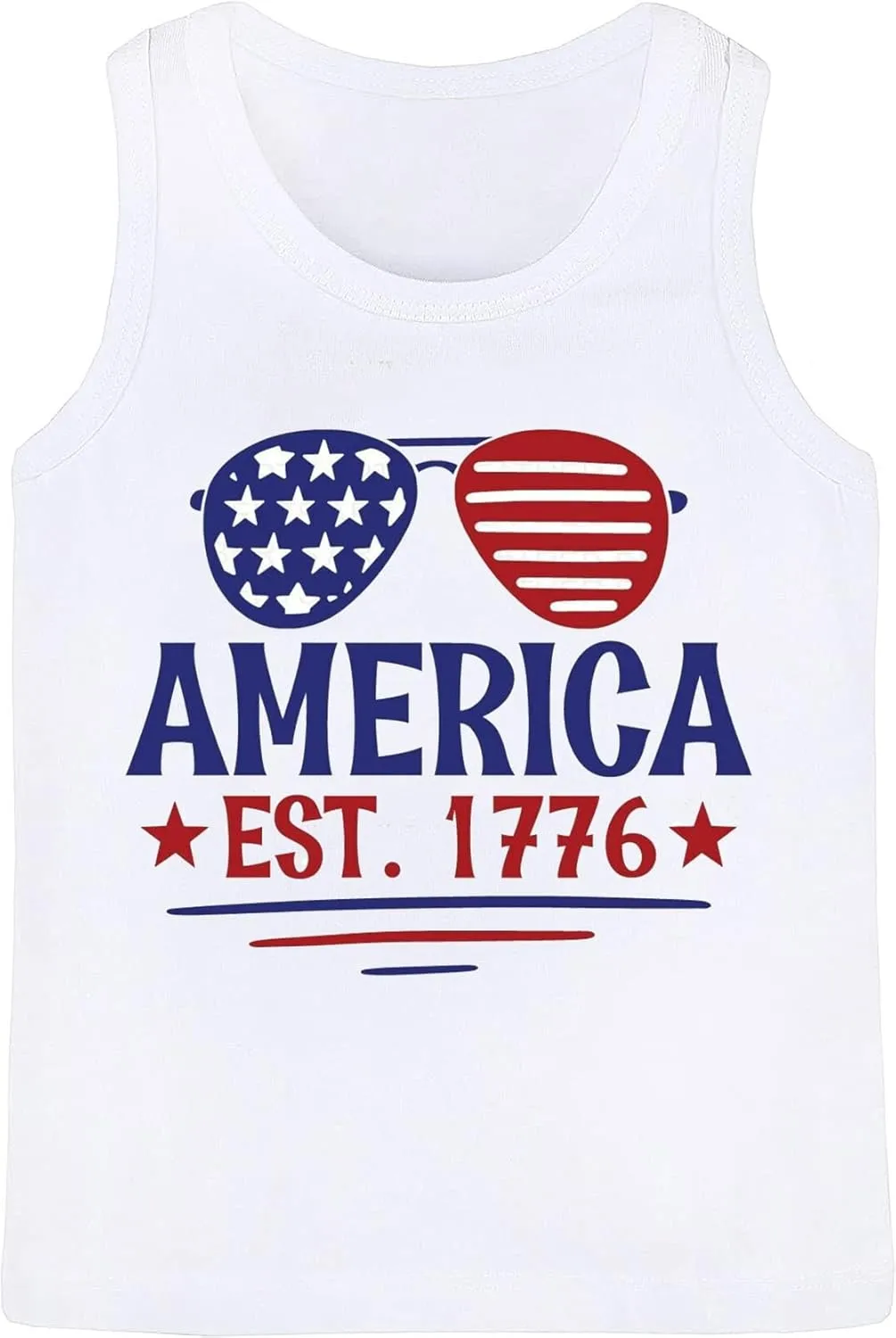 4th of July Tank Tops Boys Girls American Flag Shirts Kids Patriotic USA T-Shirt Cotton Sleeveless Tees Tops 1-7T