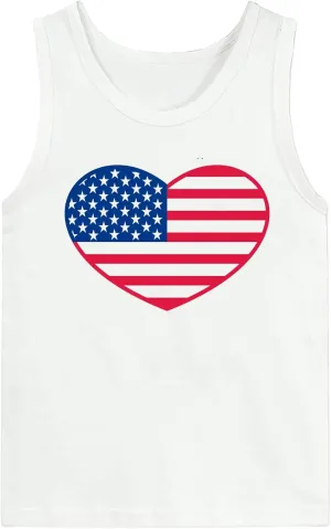 4th of July Tank Tops Boys Girls American Flag Shirts Kids Patriotic USA T-Shirt Cotton Sleeveless Tees Tops 1-7T