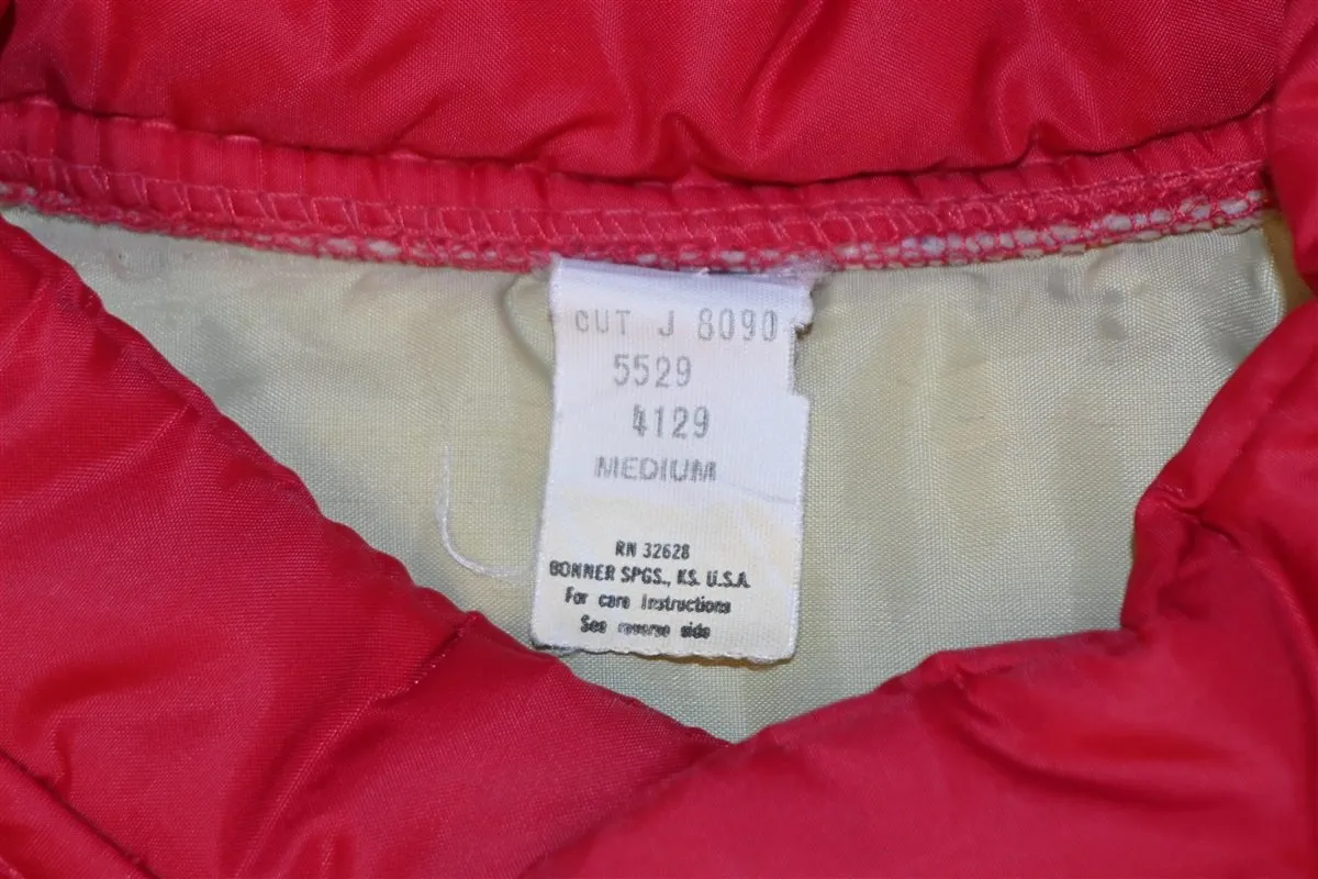 80s Mantiwoc Red Poly Fill Snap Up Puffy Ski Vest Medium