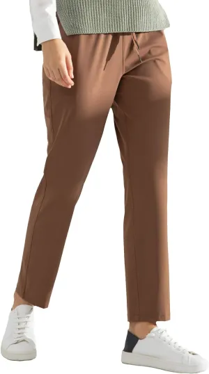 AJISAI Petite/Regular Women's 7/8 Joggers Travel Pants with Pockets Lounge Casual Stretch Workout Pants