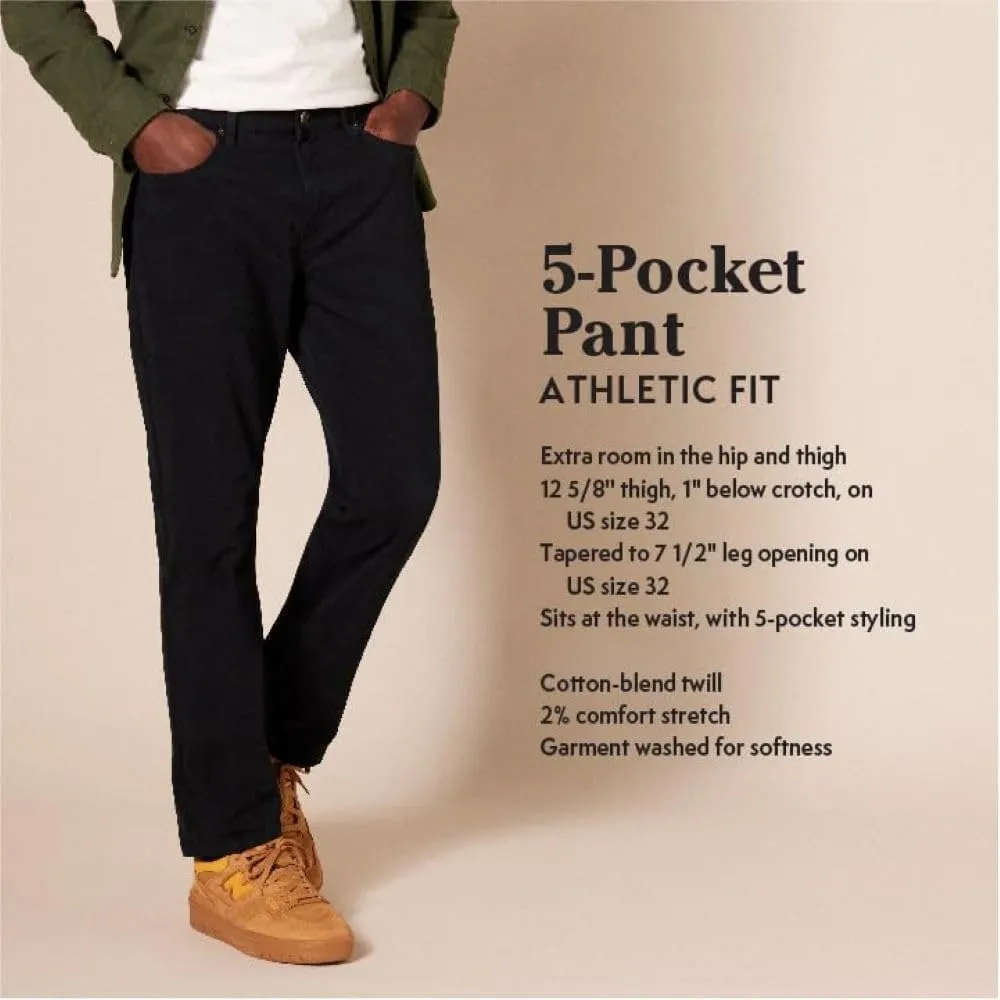 Amazon Essentials Men's Athletic-Fit Pants, 5-Pocket Stretch Twill Work, Big & Tall