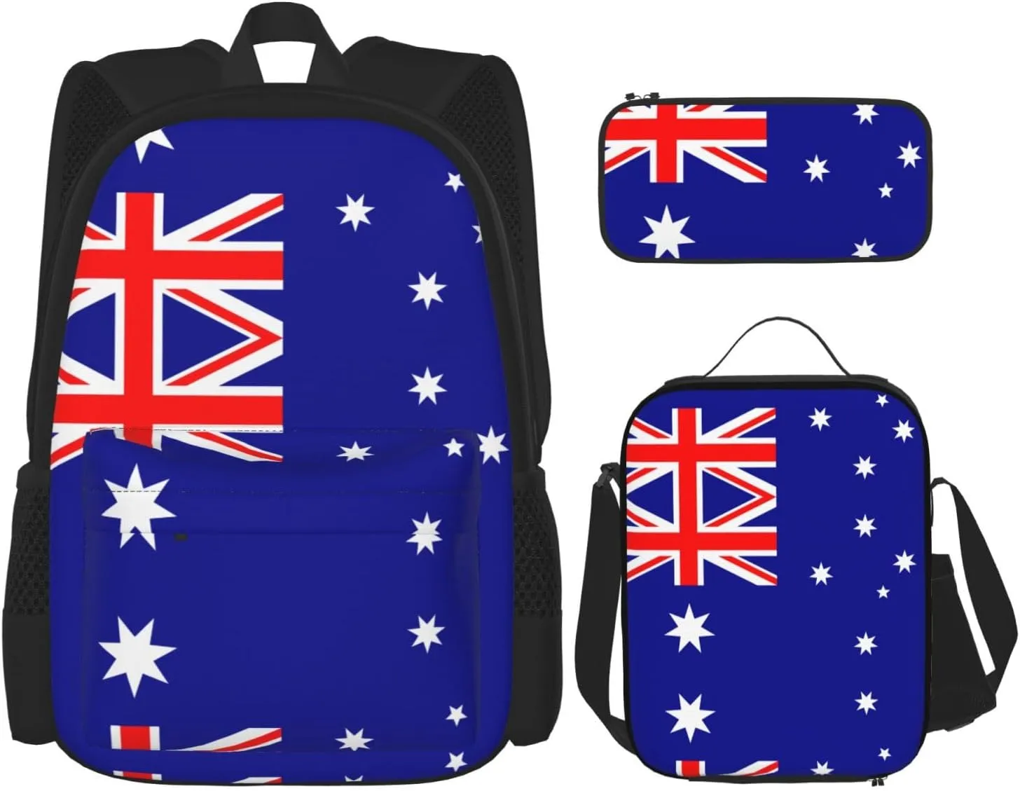 Australian flag Large capacity durable school bag   pencil case   lunch bag, accompany your children to study happily every day