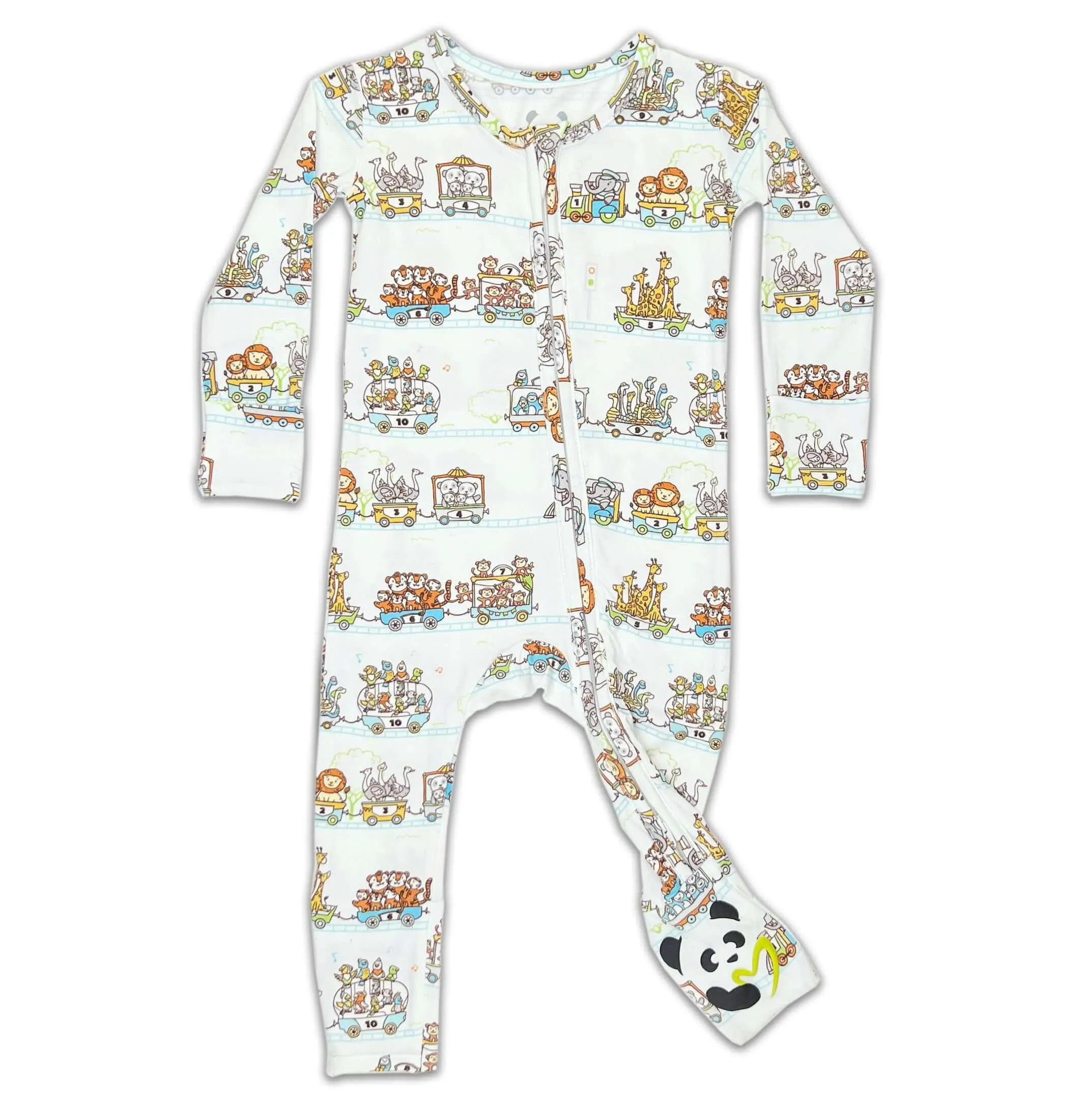 Bamboo Convertible Footie - Zoo Train