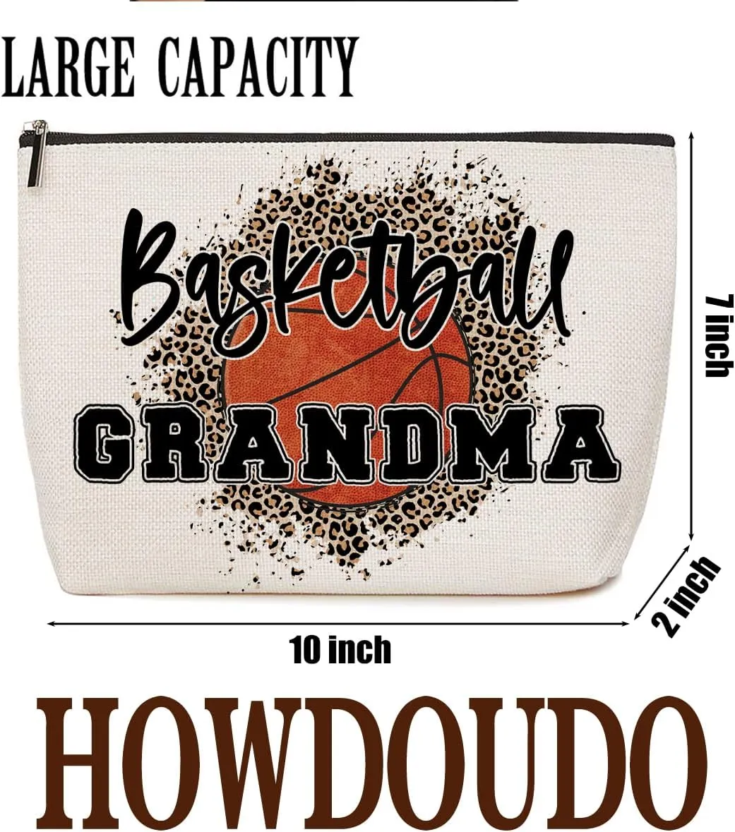 Basketball Gifts Grandma Gifts Makeup Bag Toiletry Travel Bag Cosmetic Bag for Grandmother Women Nana Mom Coach Team Lovers Her Friend Basketball Party Favors Christmas Mothers Day Birthday Gifts