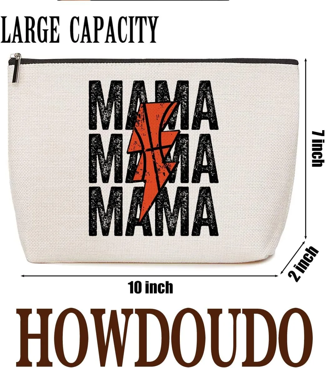 Basketball Gifts Mama Gifts Makeup Bag Toiletry Travel Bag Cosmetic Bag for Mama Women Coach Team Lovers Mom Friend fans Momma Basketball Party Favors Christmas Mothers Day Birthday Gifts