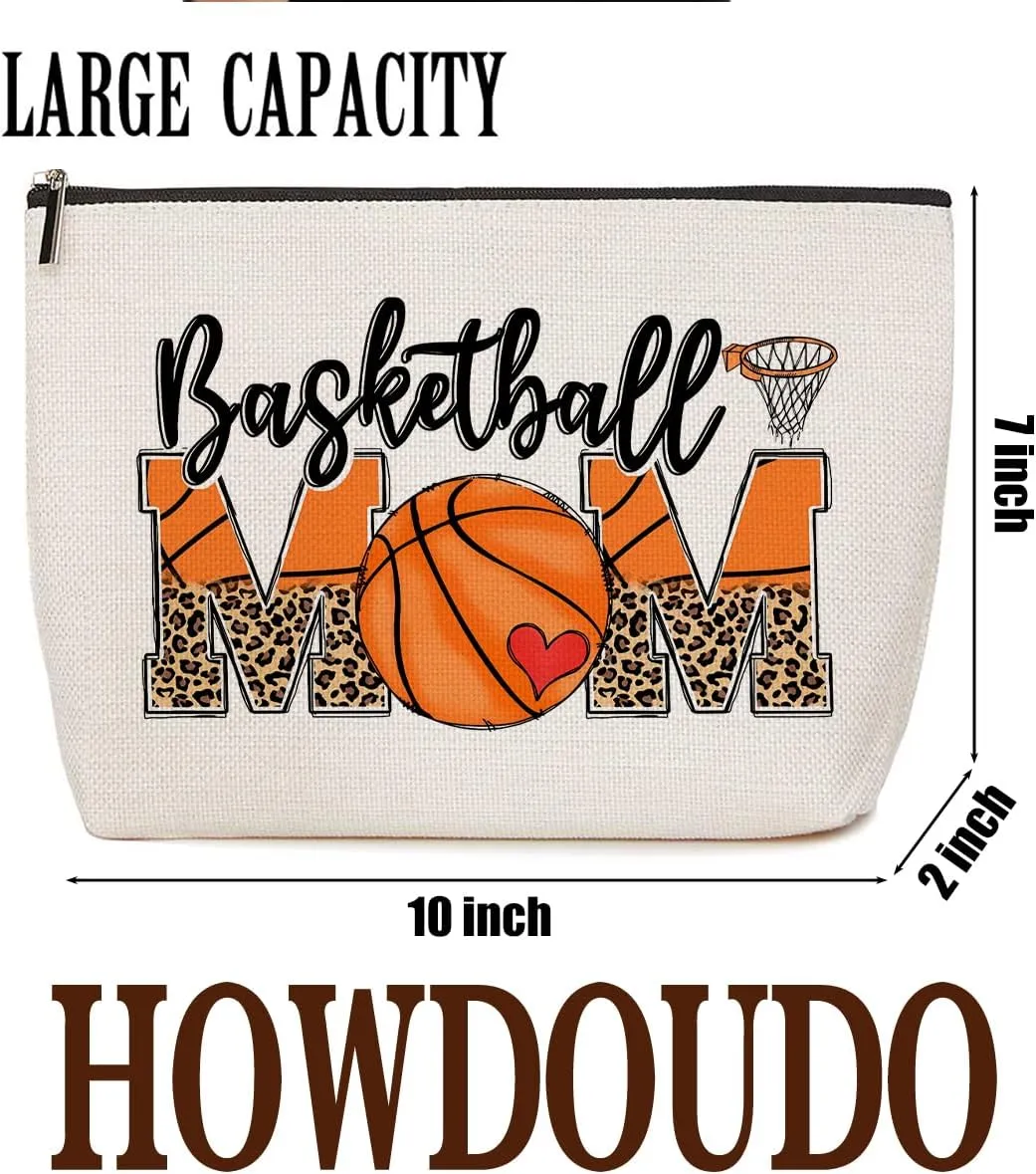 Basketball Gifts Mom Gifts Makeup Bag Toiletry Travel Bag Cosmetic Bag for Mom Women Basketball Momma Coach Lovers Mama Friend Basketball Party Favors Christmas Mothers Day Birthday Gifts