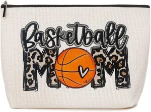 Basketball Gifts Mom Gifts Makeup Bag Toiletry Travel Bag Cosmetic Bag for Mom Women Basketball Momma Coach Lovers Mama Her Friend Basketball Party Favors Christmas Mothers Day Birthday Gifts