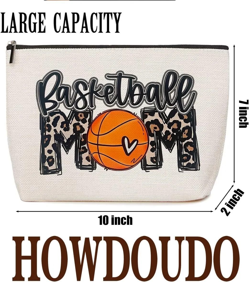 Basketball Gifts Mom Gifts Makeup Bag Toiletry Travel Bag Cosmetic Bag for Mom Women Basketball Momma Coach Lovers Mama Her Friend Basketball Party Favors Christmas Mothers Day Birthday Gifts