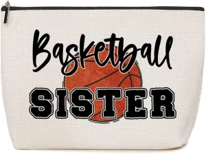 Basketball Gifts Sister Gifts Makeup Bag Toiletry Travel Bag Cosmetic Bag for Sister Teens Girls Women Mom Coach Team Fans Lovers Her Friend Basketball Party Favors Christmas Birthday Gifts
