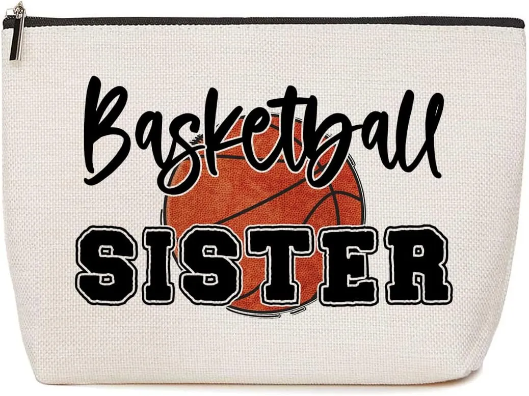 Basketball Gifts Sister Gifts Makeup Bag Toiletry Travel Bag Cosmetic Bag for Sister Teens Girls Women Mom Coach Team Fans Lovers Her Friend Basketball Party Favors Christmas Birthday Gifts