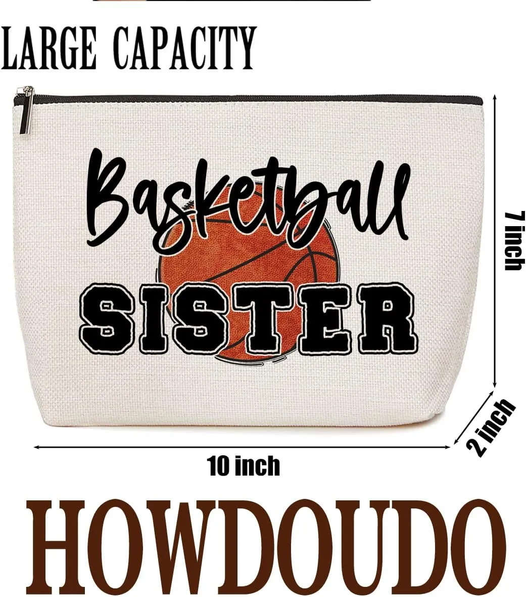 Basketball Gifts Sister Gifts Makeup Bag Toiletry Travel Bag Cosmetic Bag for Sister Teens Girls Women Mom Coach Team Fans Lovers Her Friend Basketball Party Favors Christmas Birthday Gifts
