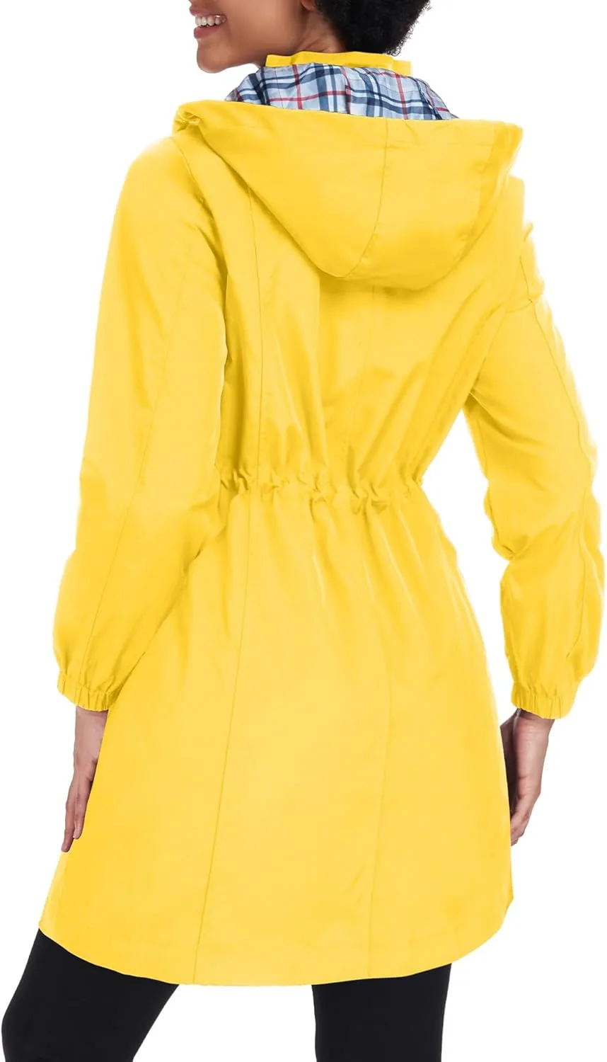 BBX Lephsnt Rain Coats for Women Waterproof Rain Jacket Lightweight Windbreaker Outdoor Hooded Trench Coat