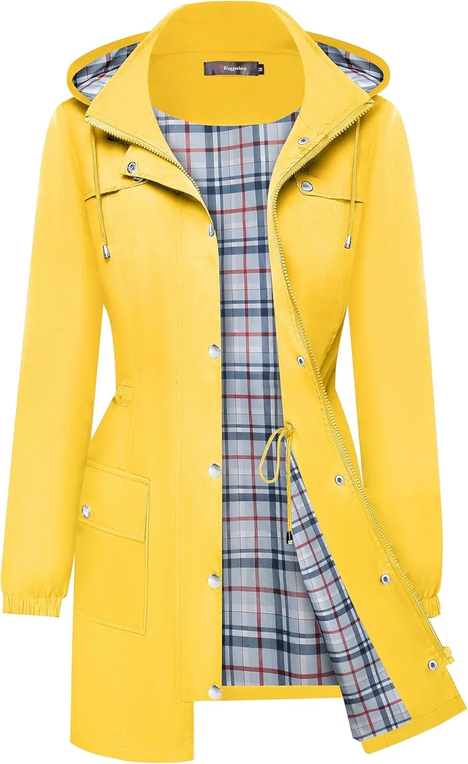 BBX Lephsnt Rain Coats for Women Waterproof Rain Jacket Lightweight Windbreaker Outdoor Hooded Trench Coat