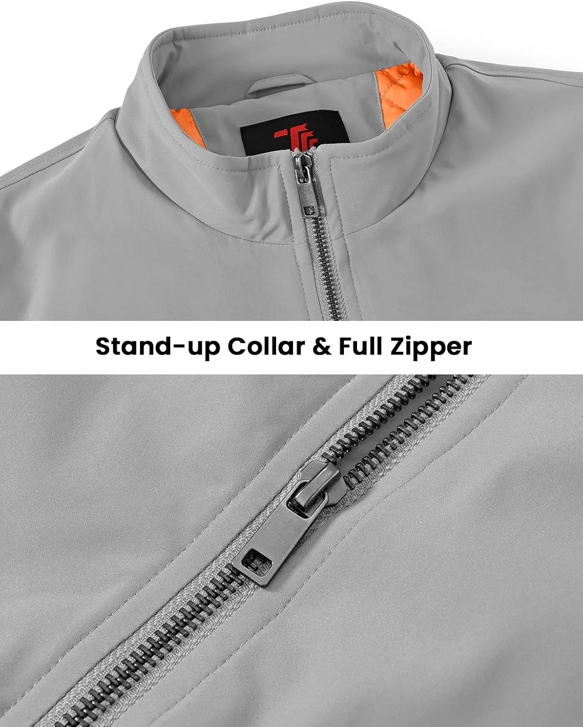 BGOWATU Men's Jacket Insulated Fall Winter jacket Zip Up Windproof Quilted Bomber Jackets Casual Warm Padded Coats