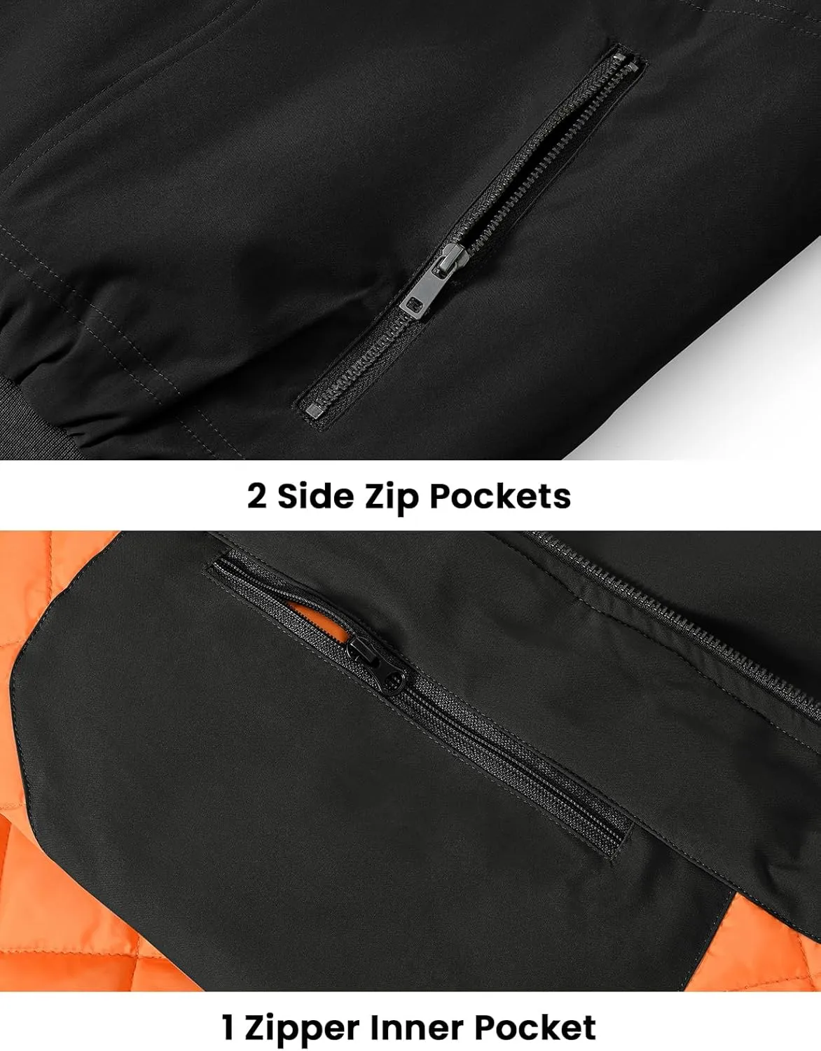 BGOWATU Men's Jacket Insulated Fall Winter jacket Zip Up Windproof Quilted Bomber Jackets Casual Warm Padded Coats