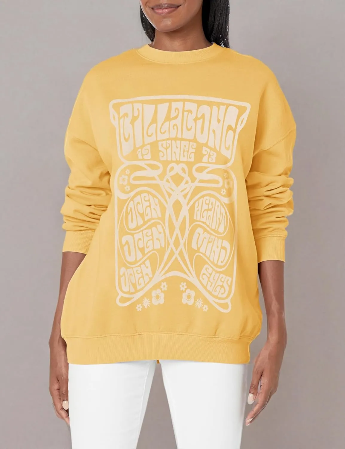 Billabong Women's Ride in Oversized Crew Neck Sweatshirt