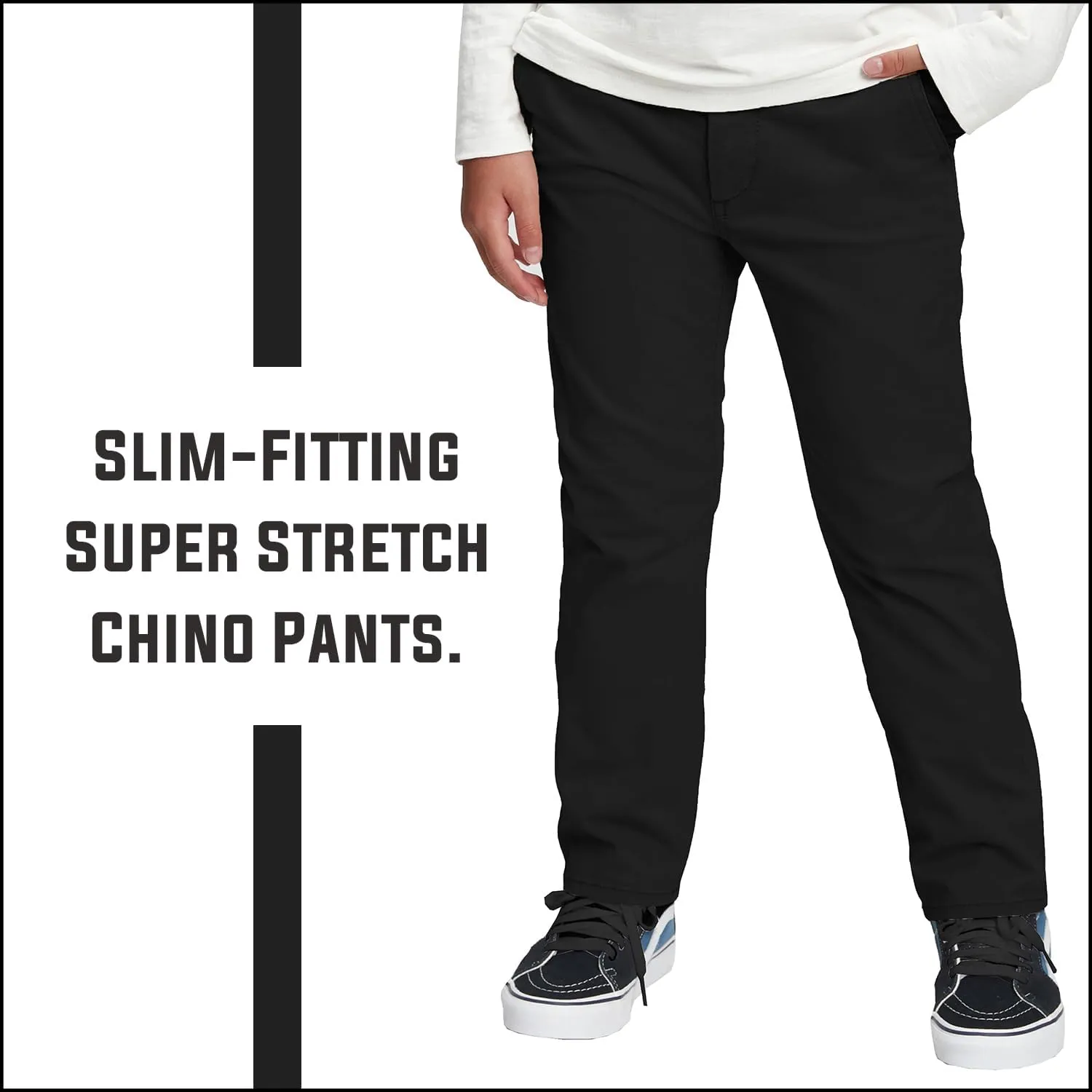 Boy's Super Stretch Slim Fit School Uniform Chino Pants