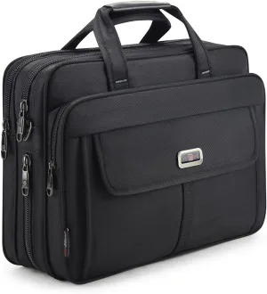 Briefcases for Men Canvas Tote Bag 15.6 Inches Laptop Case Large Shoulder Work Bags Office Messenger Bag Expandable Waterproof