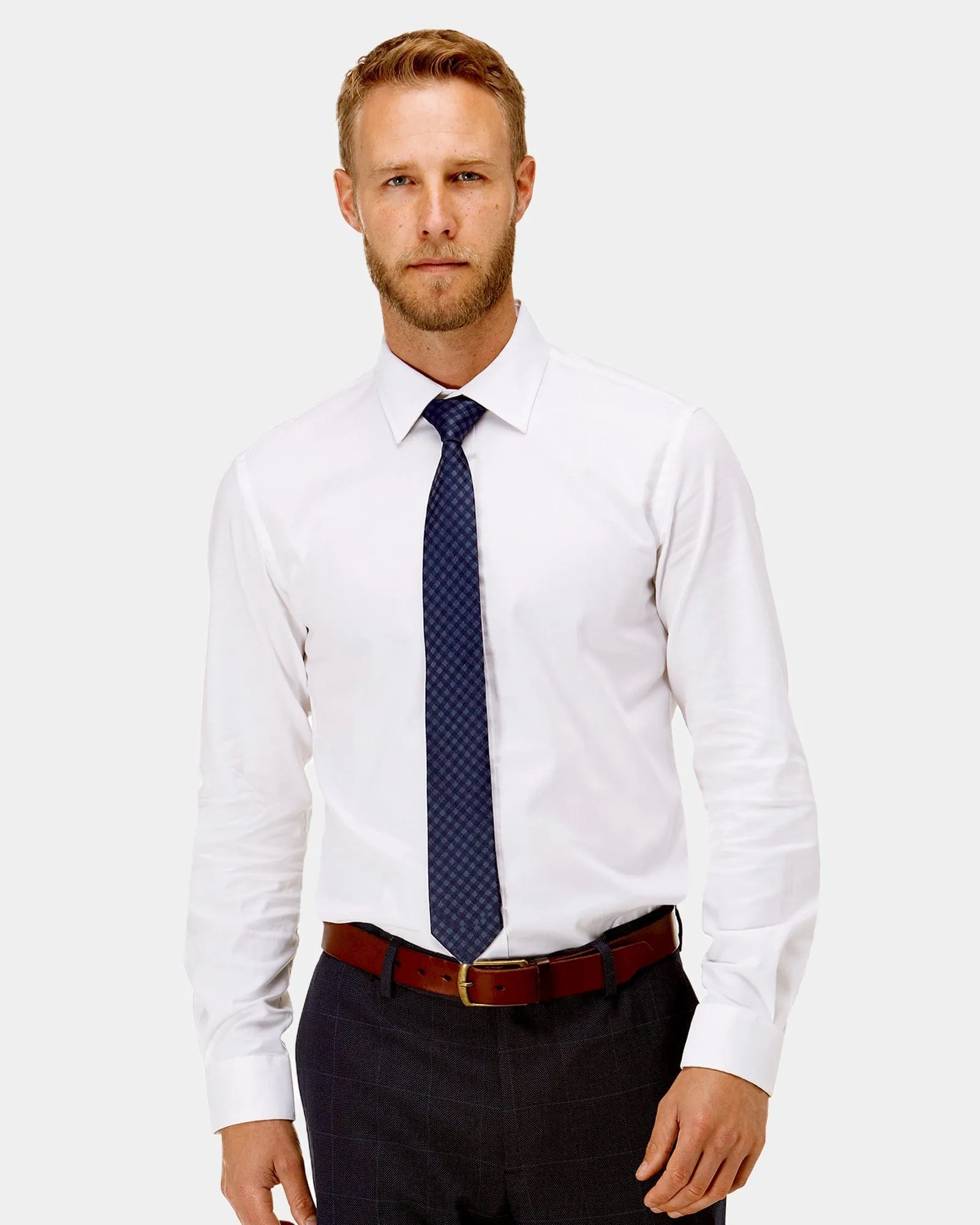 Brooksfield Classic Fit Mens Staple Shirt in White BFC991