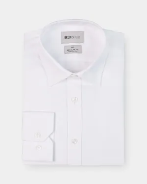 Brooksfield Classic Fit Mens Staple Shirt in White BFC991
