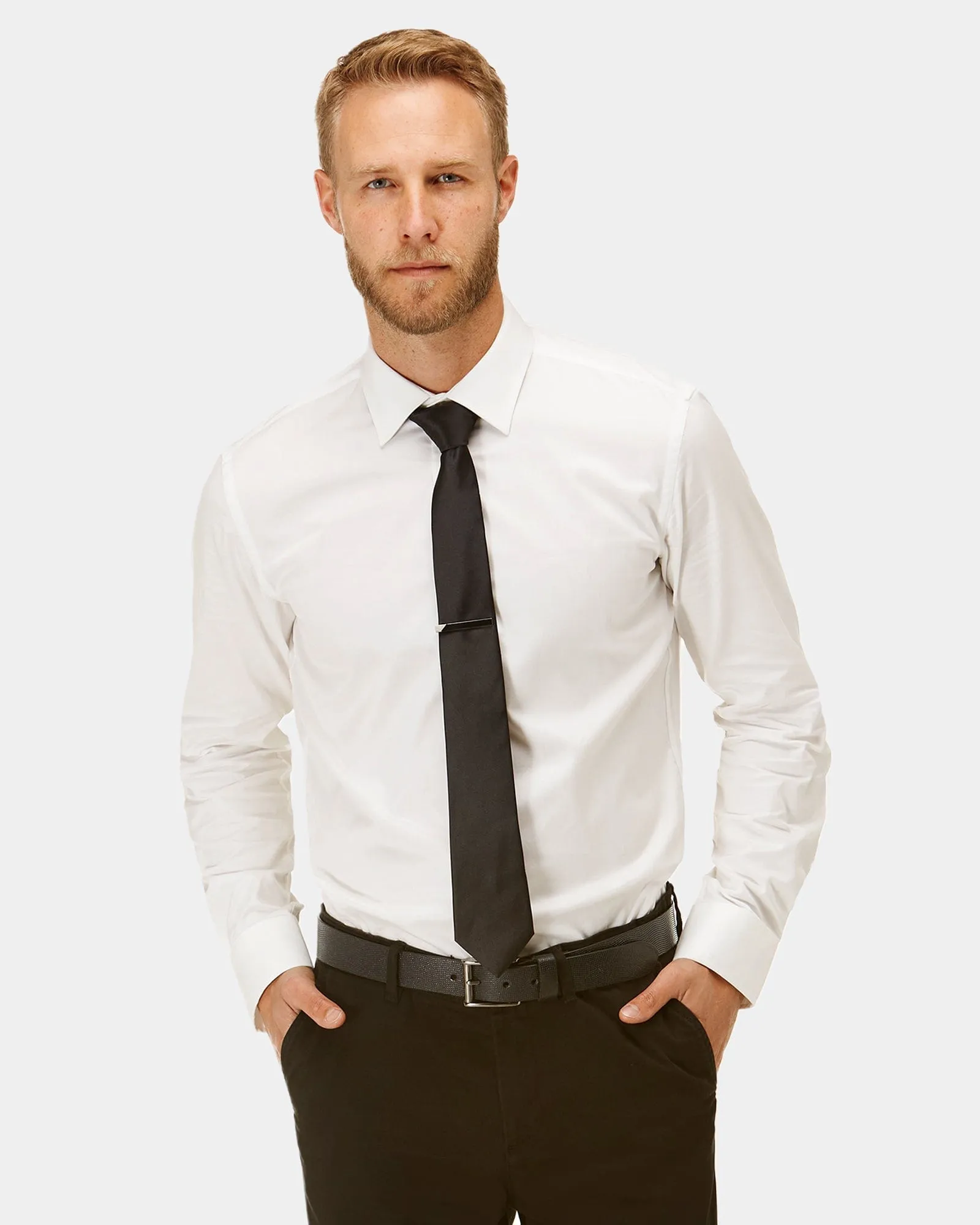 Brooksfield Slim Fit Occasions Regular Cuff Mens Dress Shirt in Cream