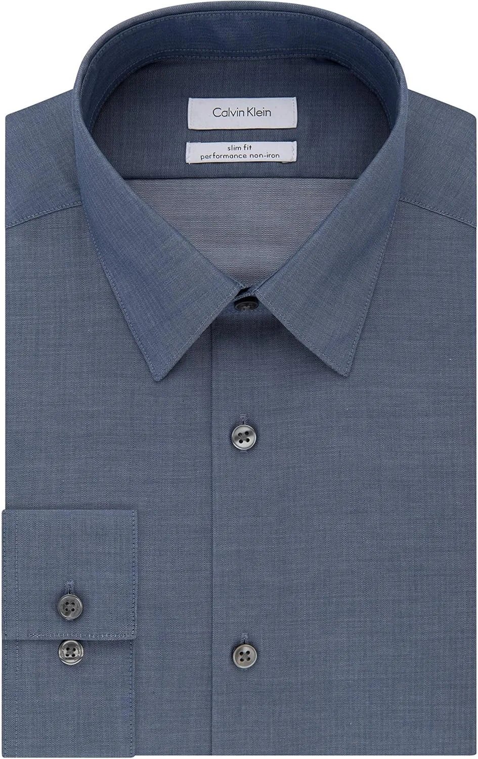 Calvin Klein Men's Slim Fit Non-Iron Herringbone Dress Shirt