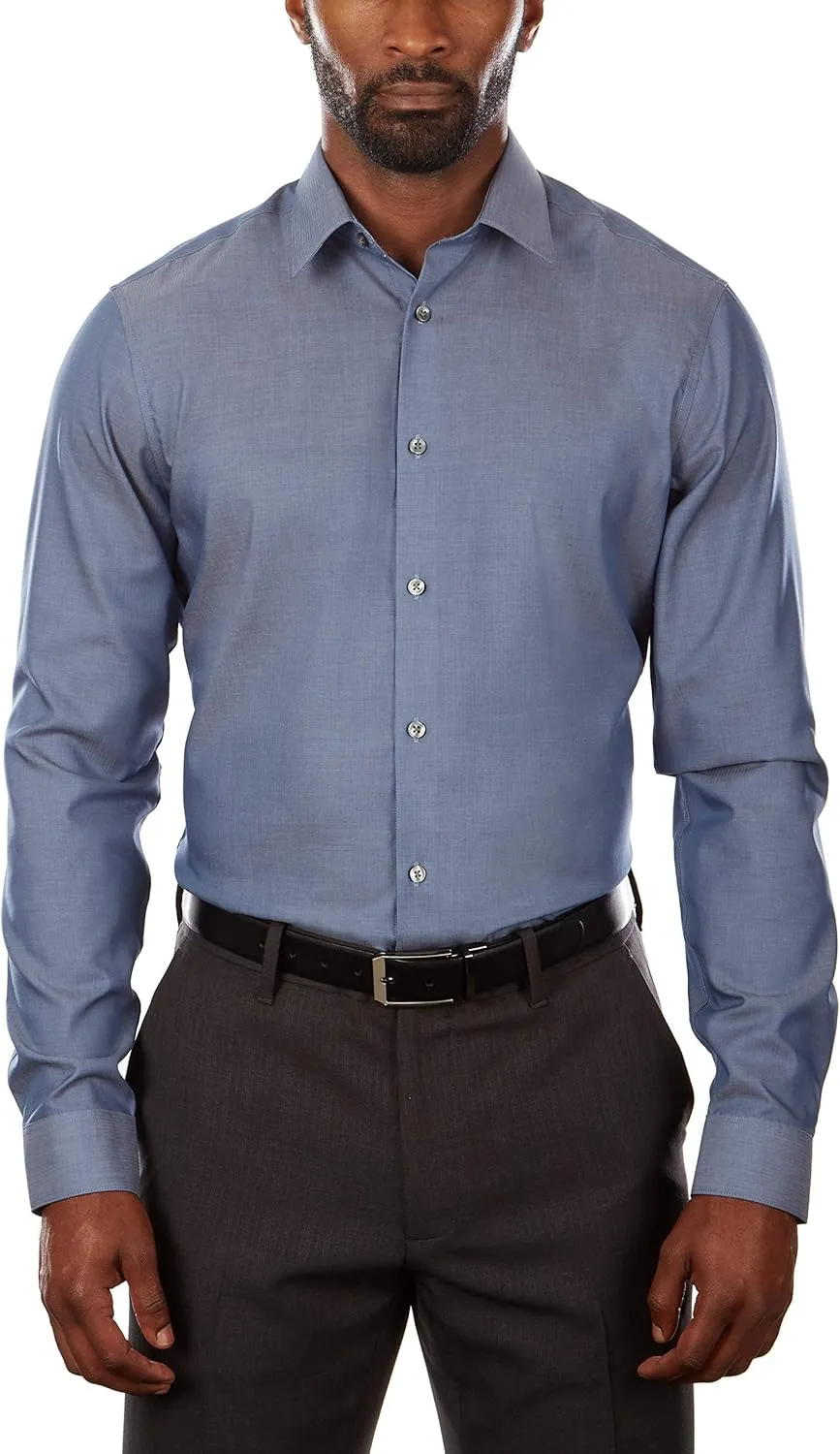 Calvin Klein Men's Slim Fit Non-Iron Herringbone Dress Shirt