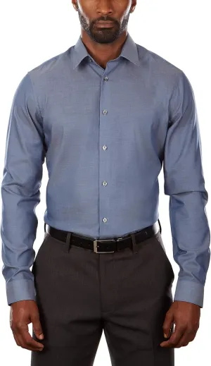Calvin Klein Men's Slim Fit Non-Iron Herringbone Dress Shirt