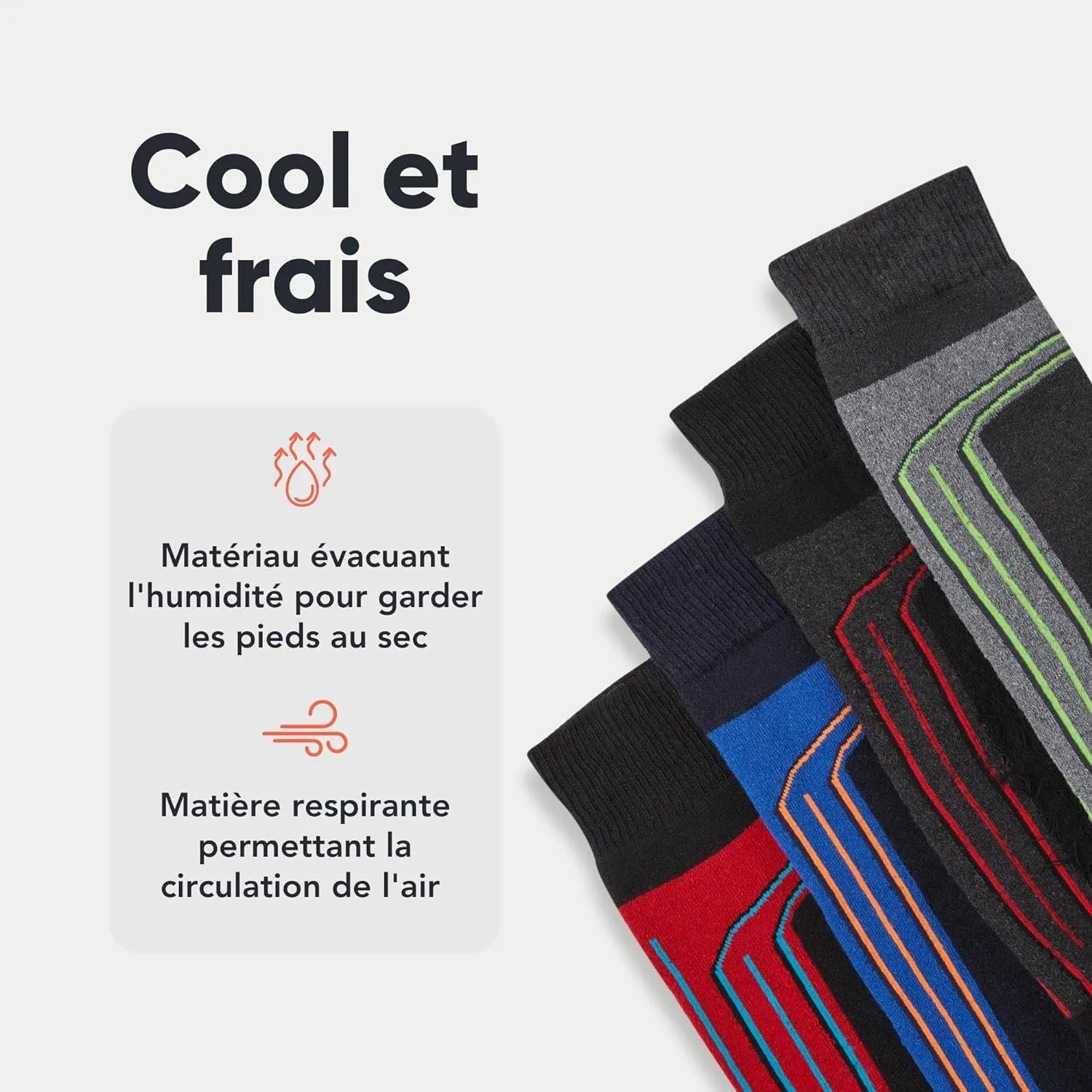 Chaussettes de Ski Thermiques (Lot de 4) pour Hommes et Femmes - Fitnessterapy
