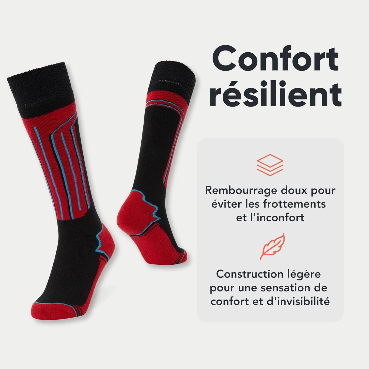 Chaussettes de Ski Thermiques (Lot de 4) pour Hommes et Femmes - Fitnessterapy