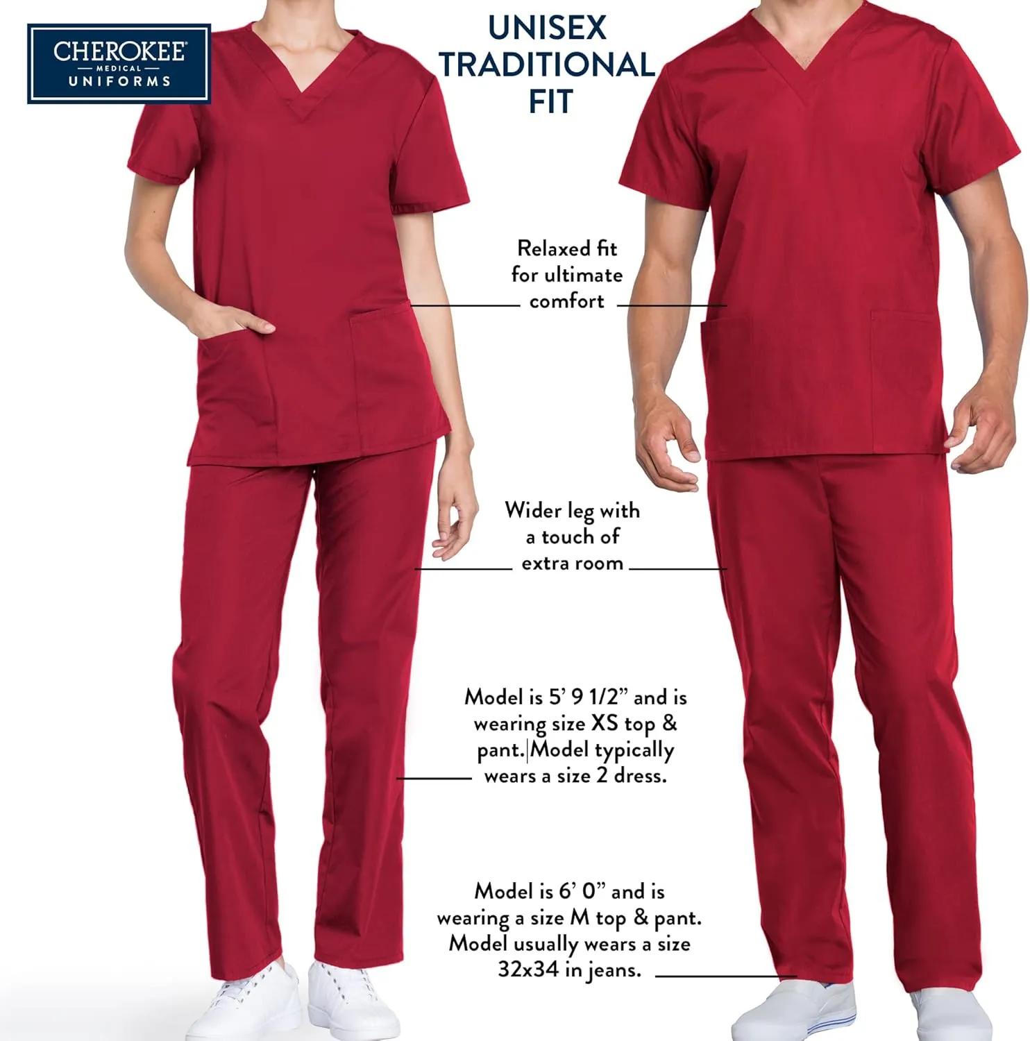 Cherokee Men & Women Scrubs Pant Workwear Core Stretch Drawstring Cargo 4043