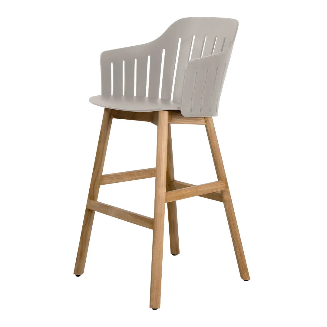 Choice Outdoor Bar Chair - Wood Base - w/ Back and Seat Cushion