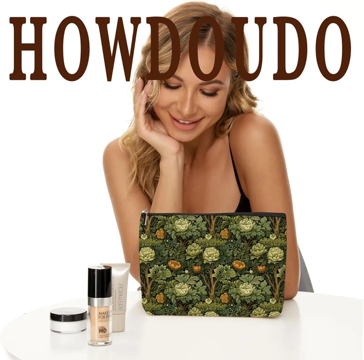 Classic Flower Botanical Floral Makeup Bag Skincare Bag Travel Toiletry Bag Makeup Pouch Cosmetic Bag Birthday Christmas Thank You Friendship Gifts for Women Aunt Girls Teacher Bestie Sister Grandma