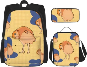 Crooked Owl Large capacity durable school bag   pencil case   lunch bag, accompany your children to study happily every day