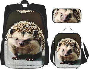 Cute hedgehog Large capacity durable school bag   pencil case   lunch bag, accompany your children to study happily every day