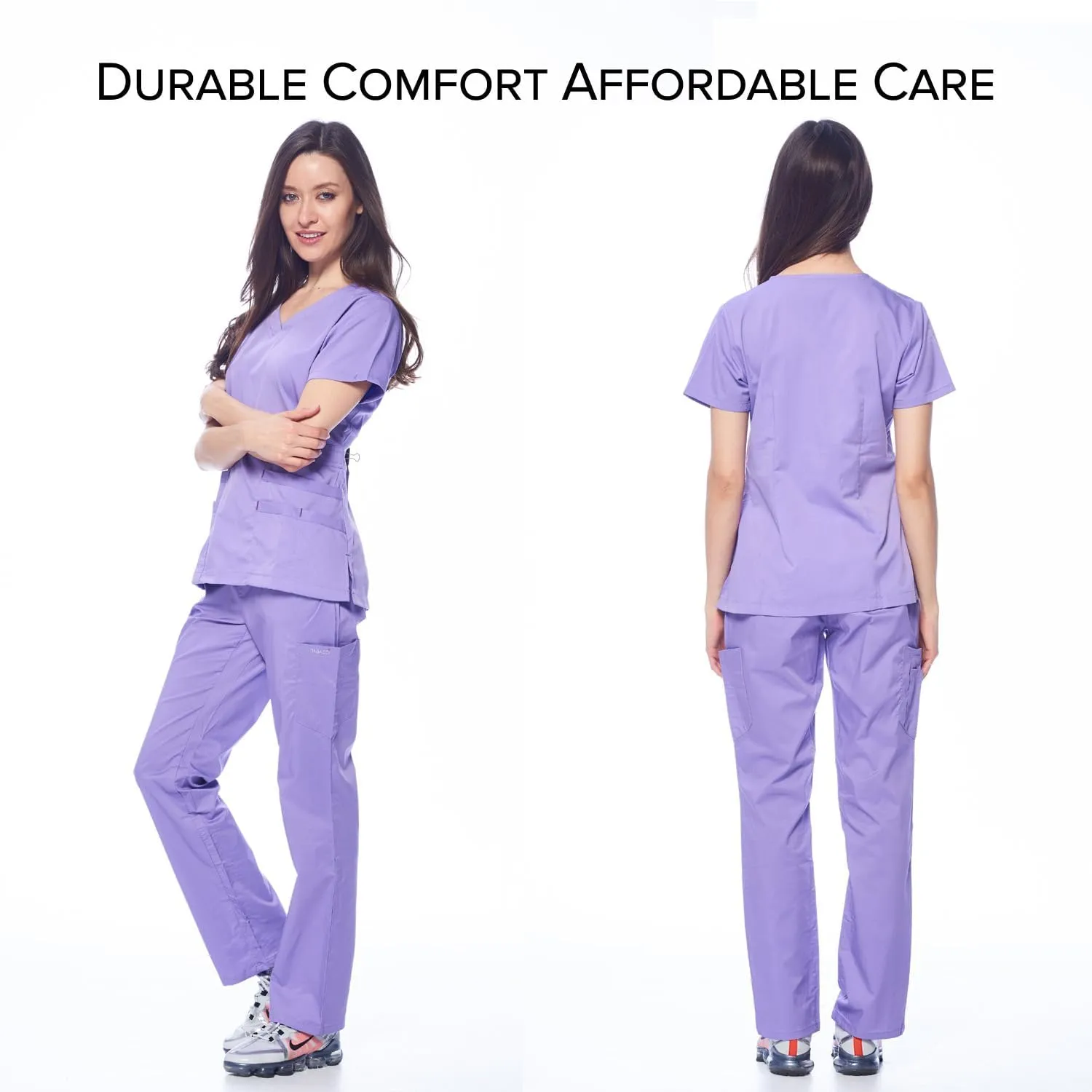 Dagacci Medical Uniform Natural Stretch Premium Women's Scrubs Set Stretch Ultra Soft Top and Pants