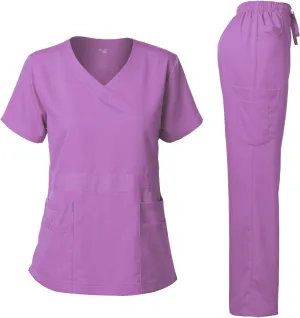 Dagacci Medical Uniform Natural Stretch Premium Women's Scrubs Set Stretch Ultra Soft Top and Pants