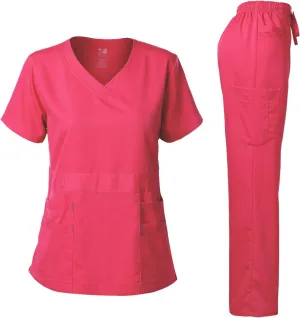 Dagacci Medical Uniform Natural Stretch Premium Women's Scrubs Set Stretch Ultra Soft Top and Pants