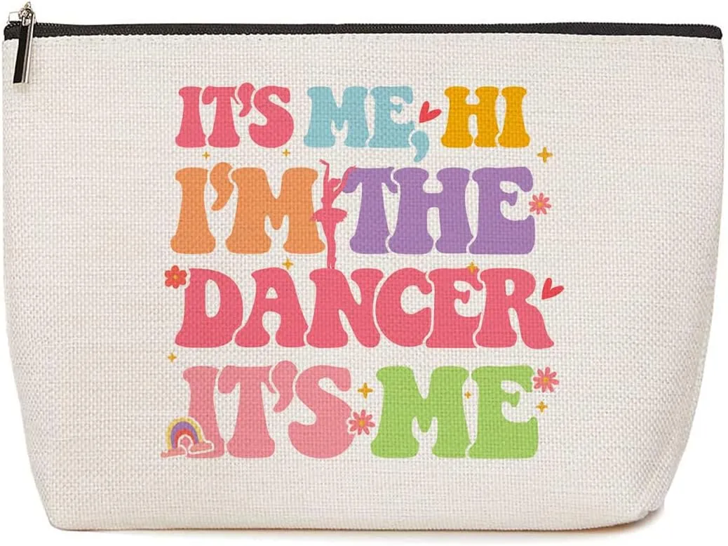 Dance Teacher Gifts Makeup Bag Cosmetic Bag Dance Stuff, Travel Organizer Toiletry Bag Funny Dancer Gifts for Girls Dance Coach Dance Lovers Dancers Birthday Teachers' Day Anniversary Women's Day