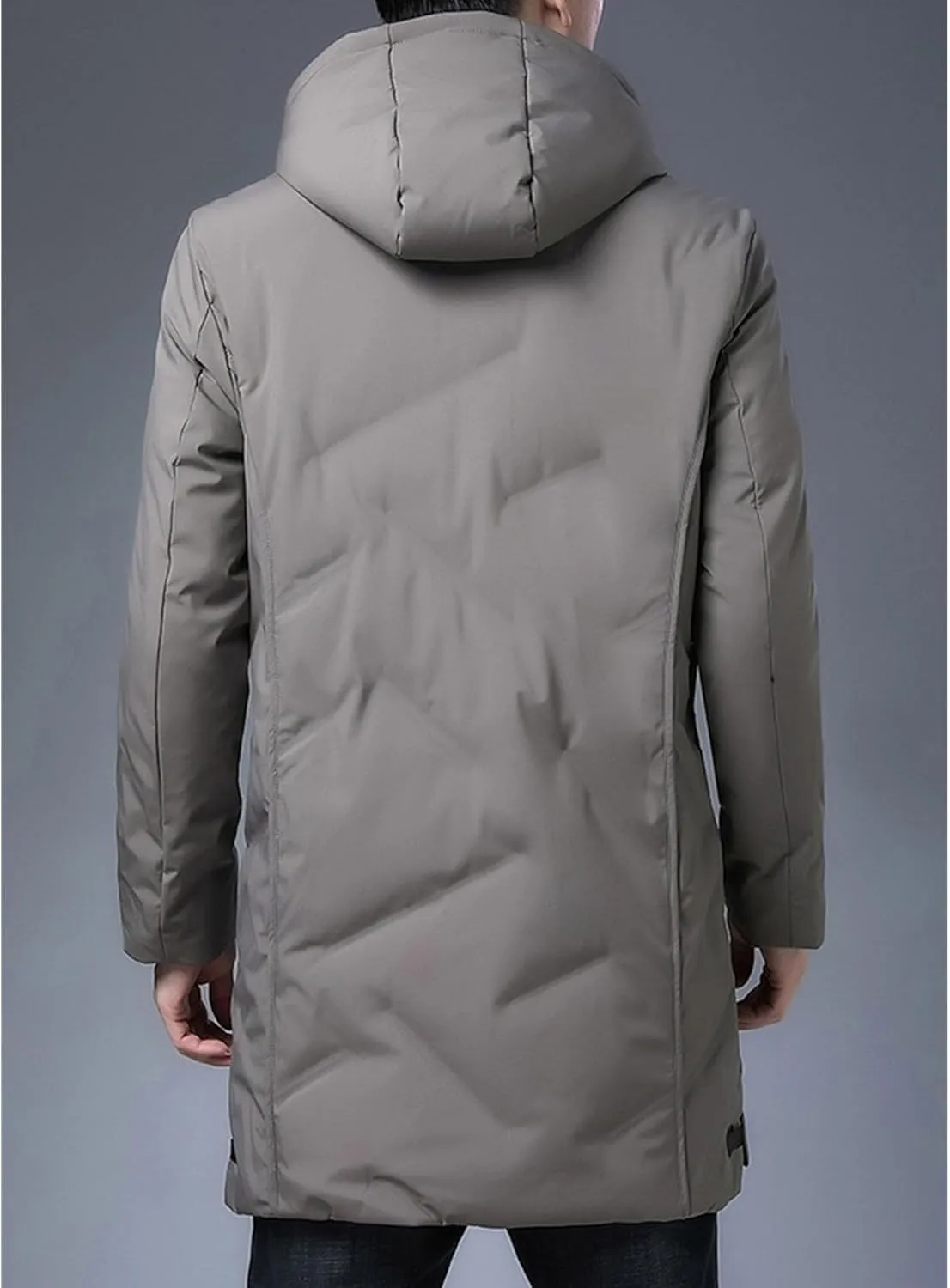 DGHM-JLMY Mens Water-Repellent Windproof Thicken Parkas Long Hooded Padded Puffer Jacket Casual Fashion Cotton Coat