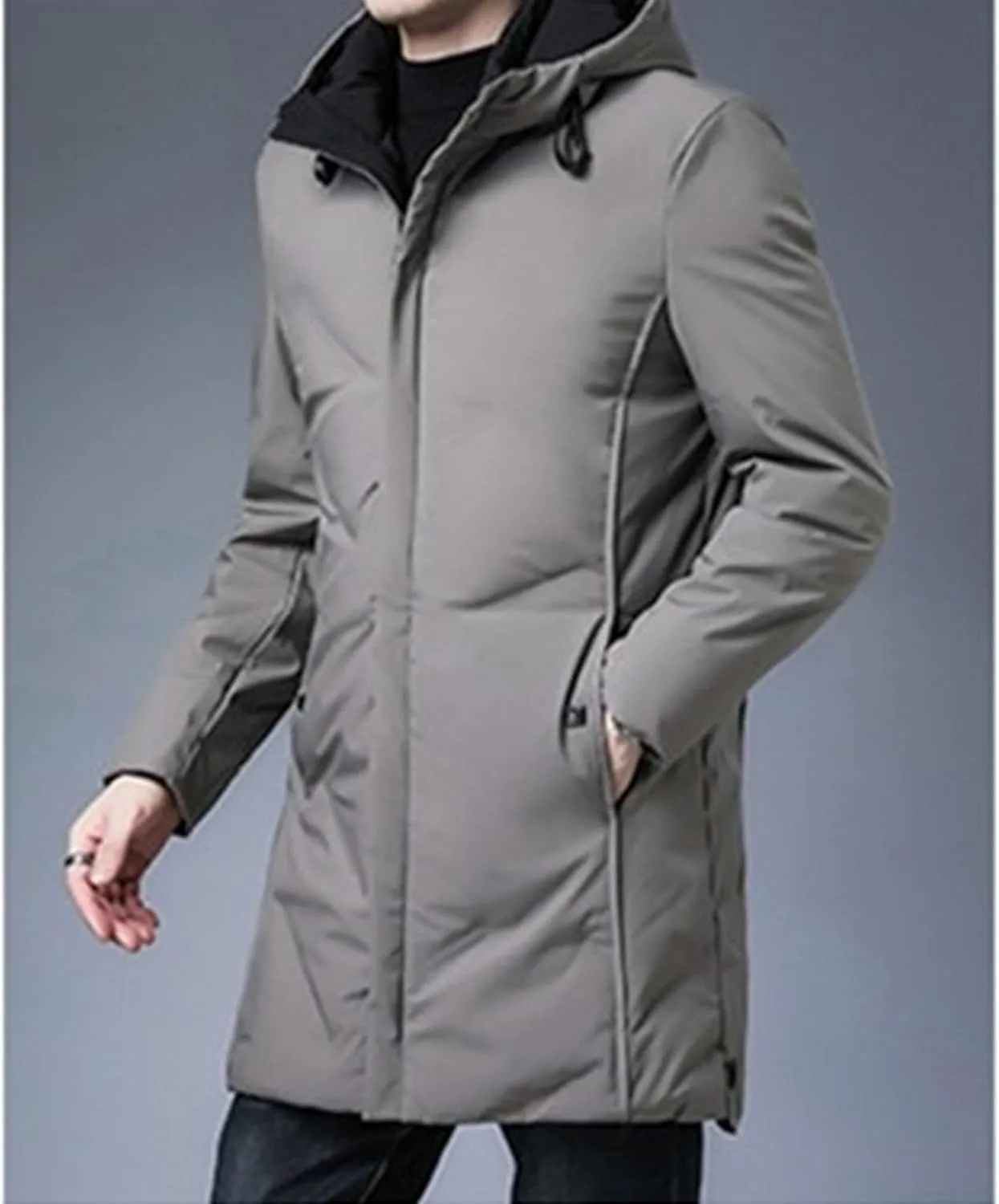 DGHM-JLMY Mens Water-Repellent Windproof Thicken Parkas Long Hooded Padded Puffer Jacket Casual Fashion Cotton Coat