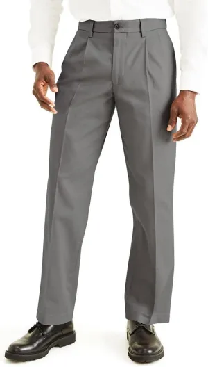 Dockers Men's Classic Fit Signature Lux Cotton Pleated Stretch Pants (Regular and Big & Tall)