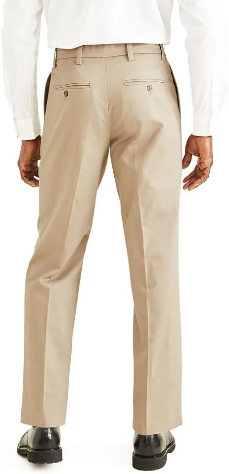 Dockers Men's Classic Fit Signature Lux Cotton Pleated Stretch Pants (Regular and Big & Tall)