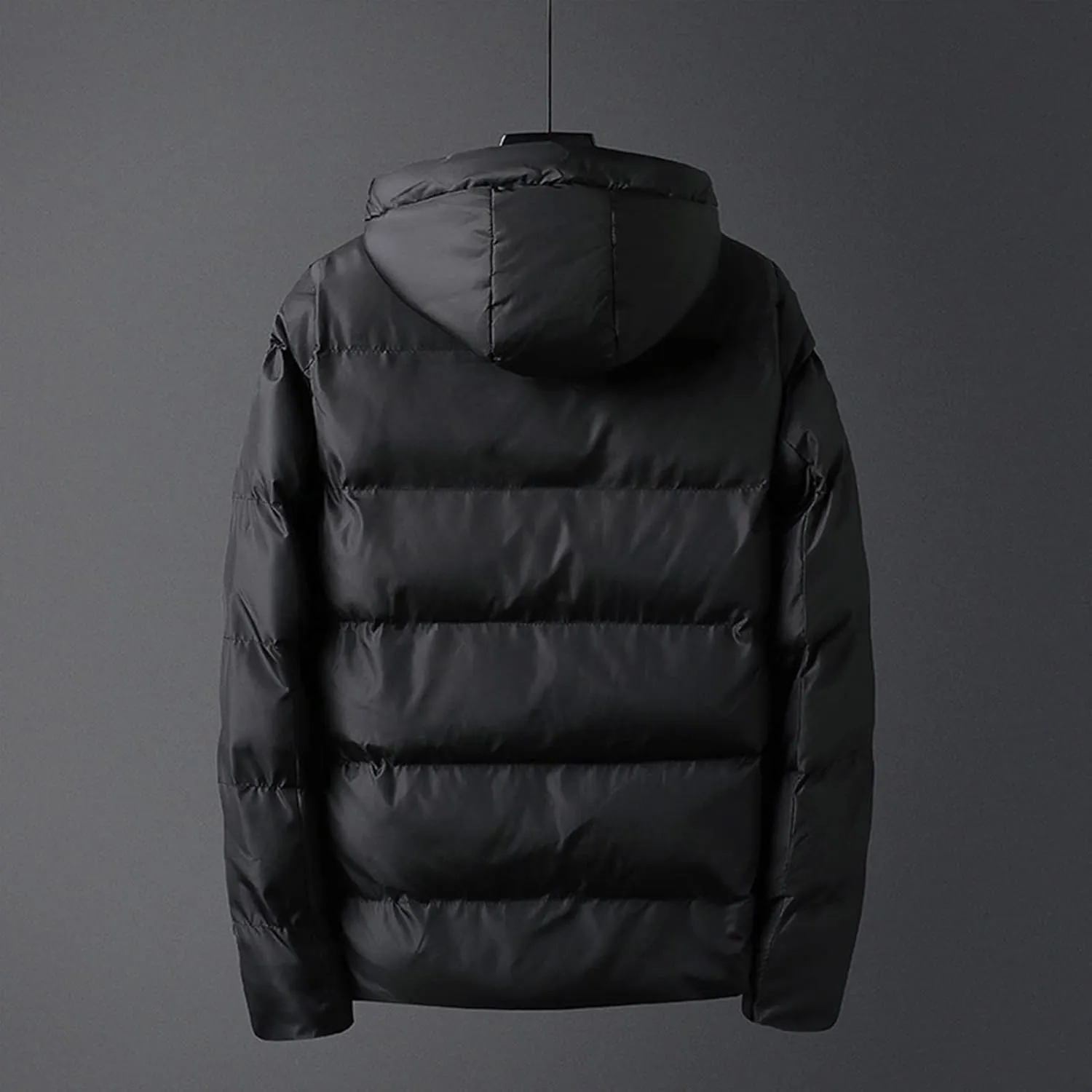 Down Coat, Men Down Coat Solid Color Padded Windproof All Match Winter Jackets for Daily Wear