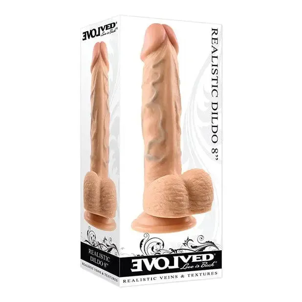 Evolved 8" Realistic Dildo with Balls and Suction Cup Base
