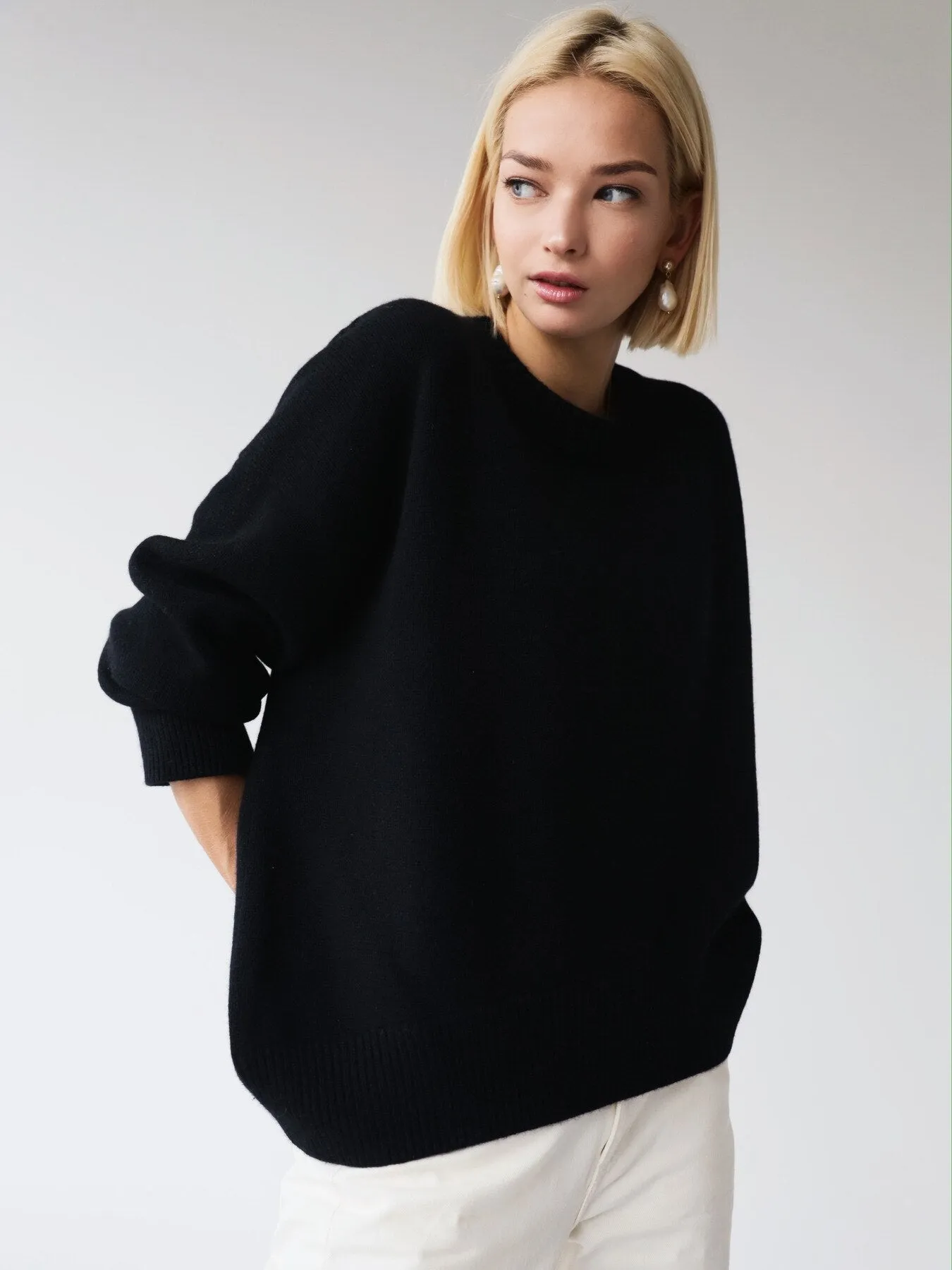 Fashionkova Autumn Winter Knit Women Sweater Top Long Batwing Sleeve O-Neck Loose Thick Solid Pullovers High Quality Casual Women Sweater