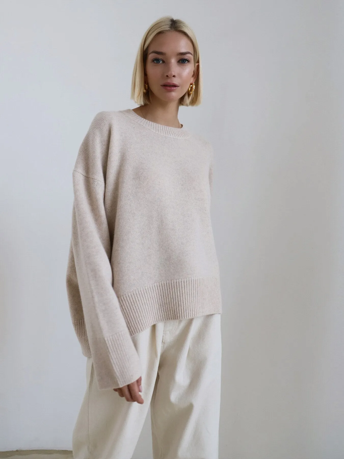 Fashionkova Autumn Winter Knit Women Sweater Top Long Batwing Sleeve O-Neck Loose Thick Solid Pullovers High Quality Casual Women Sweater