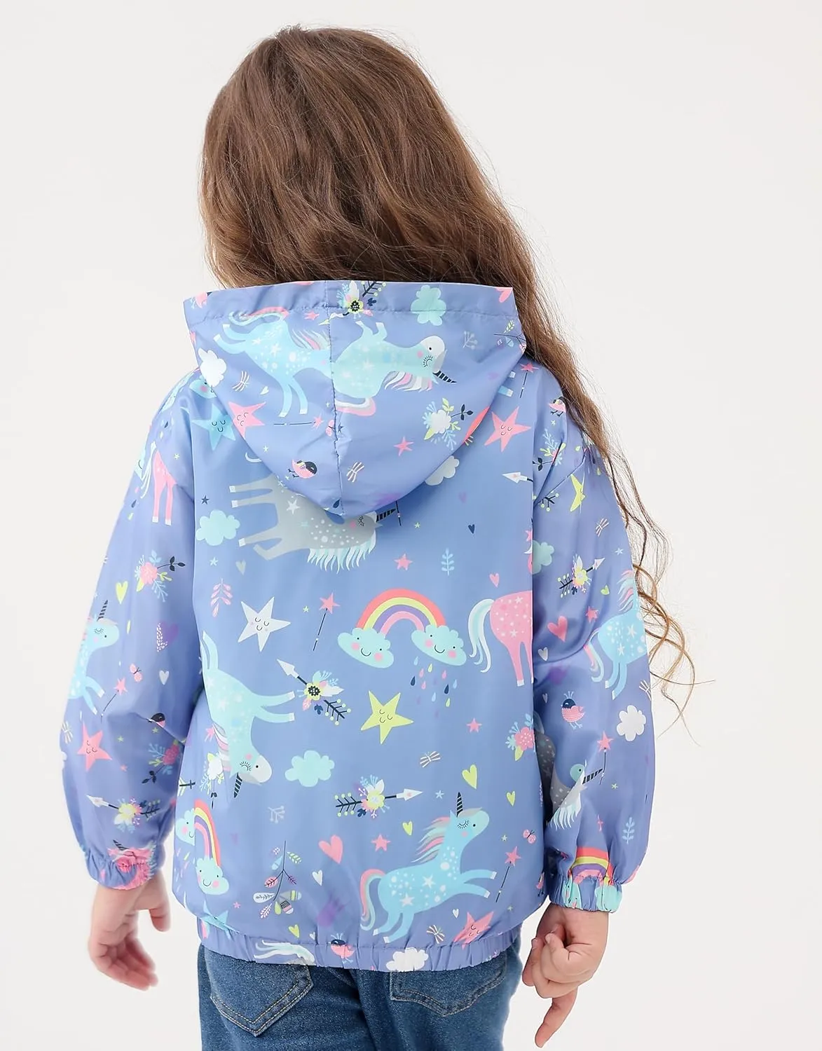 Feidoog Kids Baby Toddler Girls Cartoon Spring Fall Outerwear Windbreaker Zipper Hooded Jackets Coat